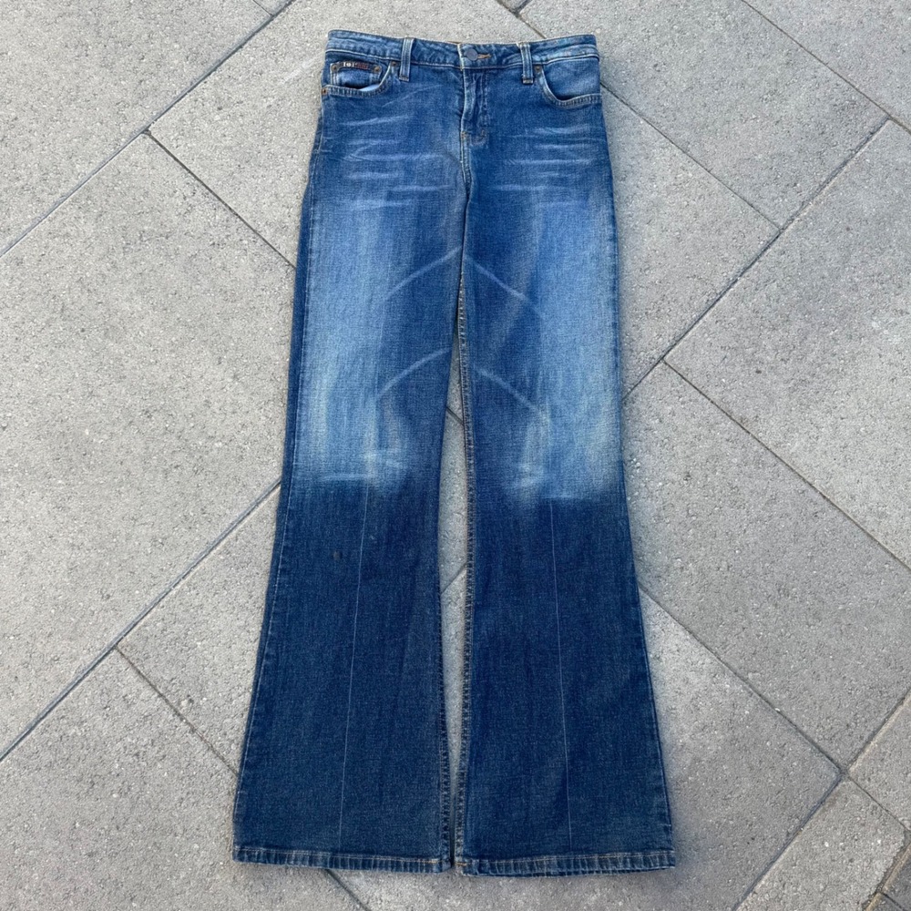 LEI Life Energy Intelligence Flare Jeans Blue Medium Wash Low Rise Size 11